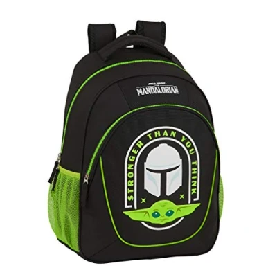 Afbeelding van the mandalorian, zwart/fluor groen, Eén maat, Dagrugzak