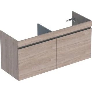 Afbeelding van Geberit renova plan wastafelonderkast 2 laden 122 6x44 6x60 6cm noten hickory licht 501912001 501 912 00 1