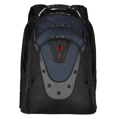 Afbeelding van Wenger Ibex rugzak laptop 17 inch, notebook t/m tablet 10 23 l, dames heren, zakelijk uni school reizen, zwart/blauw