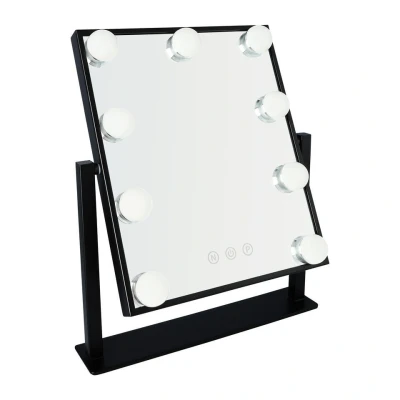 Afbeelding van LYVION Make up spiegel met led bulbs zwart