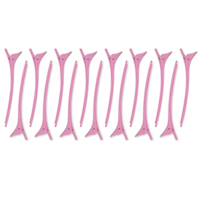Afbeelding van K Pro Haarspelden: 15 x haarclips, groot voor kappersbenodigdheden, roze