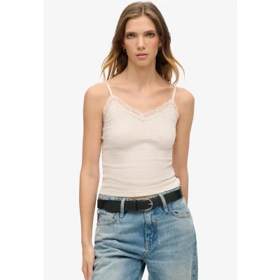 Afbeelding van Superdry Essential CAMI Top, Dames, Maat: 42, Oat cream marl