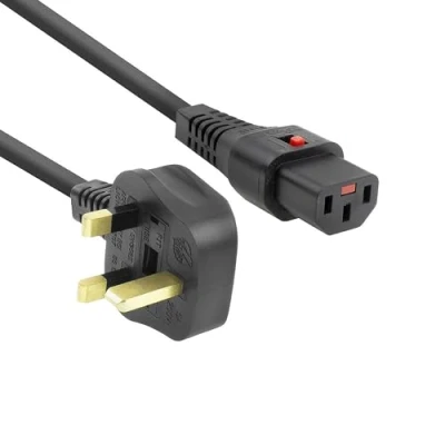 Afbeelding van Iec Lock 230V aansluitkabel UK male C13 afsluitbaar 2,00 m (2 m), Stroomkabel