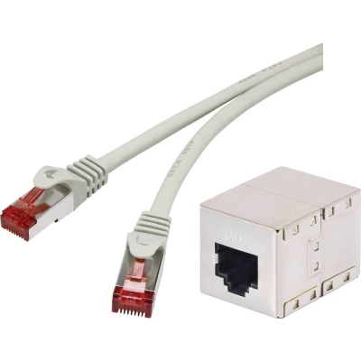 Afbeelding van Renkforce RF 3829272 RJ45 Netwerkkabel, patchkabel CAT 6A S/FTP 20.00 m Grijs Snagless, Vlambestendig 1 stuk(s)