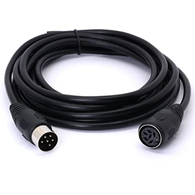 Afbeelding van HTGuoji Midi Din 6 pins stekker connector verlengkabel, Mannelijk naar Vrouwelijk Plug AV adapter Audio Socket voor Digitale (3 meter/9,8 voet)
