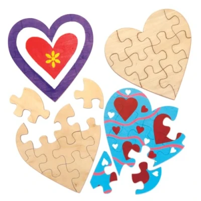 Afbeelding van Baker Ross AX743 Hartpuzzels Pack van 5, Schilderkunst en ambachten voor kinderen, ideaal Valentijnsdag