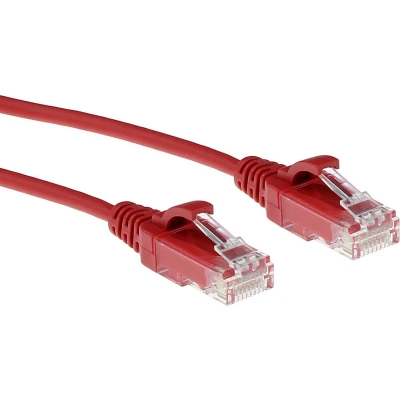 Afbeelding van ACT DC9530 LSZH U/UTP CAT6 Datacenter Slimline Patchkabel Snagless RJ45 Connectoren Rood 15 cm