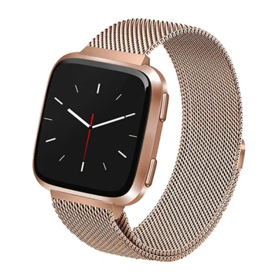 Afbeelding van Fitbit Versa 1 / 2 &amp; Lite milanese bandje Maat: Large Champagne Goud