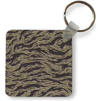 Afbeelding van Sleutelhanger Uitdeelcadeautjes Camouflage patroon met strepen Plastic