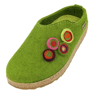 Afbeelding van Haflinger pantoffels dames Grizzly Kanon 731023, grootte:43, kleur:Groen