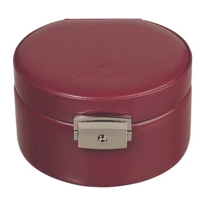 Afbeelding van WINDROSE Sieradendoos Merino Round Jewelry Box Red Rood