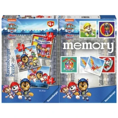 Afbeelding van Ravensburger Paw Patrol 2, Memory® 48 kaarten + 3 kinderpuzzels vanaf 25/36/49 delen, 4+ jaar kinderen