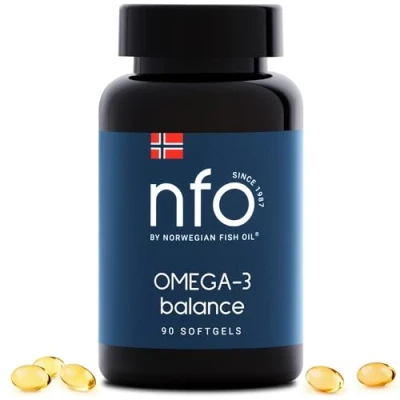 Afbeelding van NFO Omega 3 Balance [90 mini capsules] 1000 mg visolie met 180 EPA en 120 DHA in de vorm van triglyceriden, natuurlijk complex verse wilde vis, gemaakt Finland