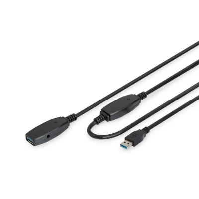 Afbeelding van Digitus USB kabel 3.2 Gen1 (USB 3.0 / 3.1 Gen1) A stekker, bus 20.00 m Zwart Afgeschermd, Afgeschermd (dubbel) DA 73107