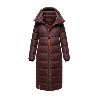 Afbeelding van Navahoo Warme winterjas voor dames, met capuchon, kristalbloem, XS XXL, wijn, S