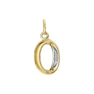 Afbeelding van Trendjuwelier huiscollectie Hanger Geelgoud Letter O Diamant 0.005 Ct.