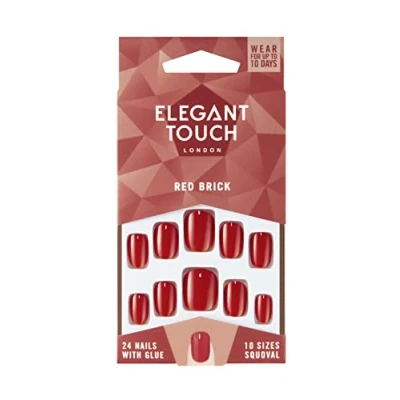 Afbeelding van Elegant Touch Red Brick Kunstnagels pak a 24 stuks
