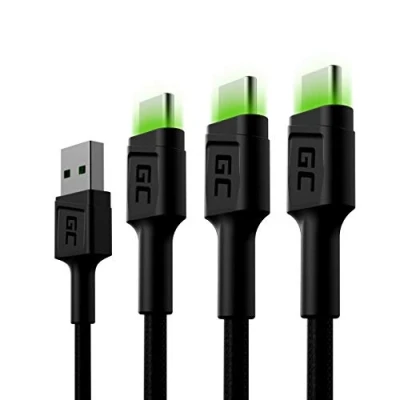 Afbeelding van GC Ray LED SET 3x 2m USB C Kabel Type Nylon Cable Snellaadkabel voor Samsung Galaxy S22 S21 S20 Ultra S10 S9 S8+ Note 20 10 9 8 A80 A71 A70 A50 A42 Huawei Honor P40 P30 P20 P10 P9 Lite