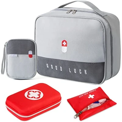 Afbeelding van JOYBOY 4 Delige Ehbo Set,EHBO kit/EHBO tas/Medicijntas/Mini Tas,Draagbare Medische Nooddoos,Compacte Tas,Kleine Noodzak,voor Noodgevallen,Thuis,Auto,Kamperen,Wandelen