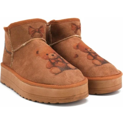 Afbeelding van GOBY Teddy Bear Enkellaarsjes Damesboots Laarzen Hoge kwaliteit Handmade Maat 37