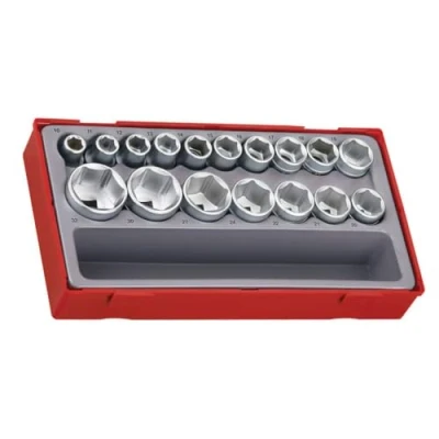 Afbeelding van TT12176 Doppenset Tc tray 17dlg. 1/2 6kant