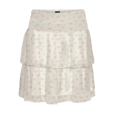 Afbeelding van Vero Moda Vmsmilla Smock Short Skirt Minirok, Dames, Maat: Large, Bright white