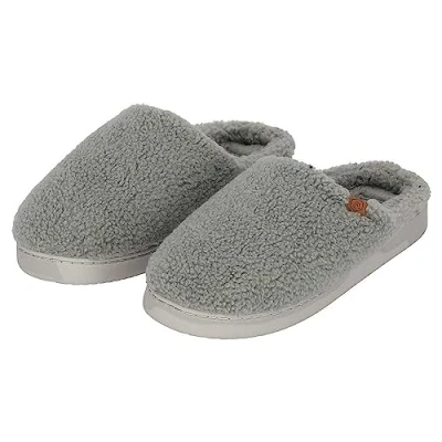 Afbeelding van Apollo Pantoffels heren Grijs Teddy Wol maat 43/44 Sloffen 43