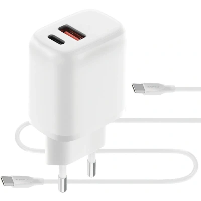 Afbeelding van Mobiparts Wall Charger Dual USB C/USB A with C to cable White