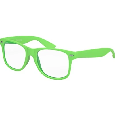 Afbeelding van Balinco Nerd Zonnebril Met Heldere Lenzen Mat Rubber Retro Vintage Unisex Bril Veer Scharnier (Groen)
