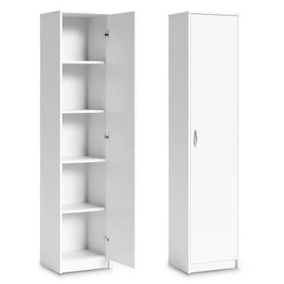 Afbeelding van Multifunctionele kast wit 40cm breedte 180cm hoogte met vier legplanken smalle dossierkast organiser gemaakt van MDF hout