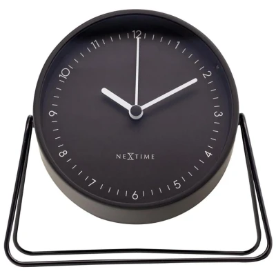 Afbeelding van Wekker Nextime Berlin Table 14x13 cm zwart metaal