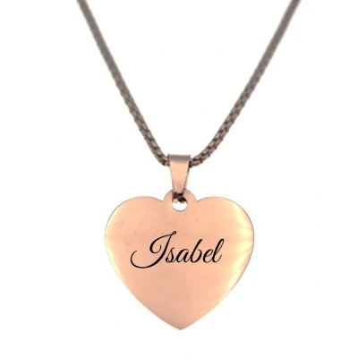 Afbeelding van Ketting Hart Met Naam Isabel Rosegoud