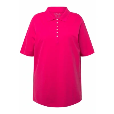 Afbeelding van Ulla Popken Grandes Tailles DE Manches Courtes Poloshirt, Dames, Maat: 46/48, Pink