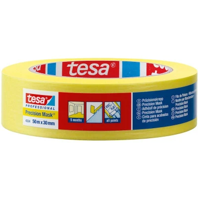 Afbeelding van Tesa afplaktape Tesakrepp 4334 geel 25mmx50mtr