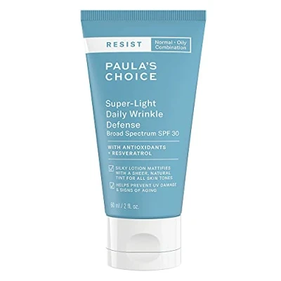 Afbeelding van Paula&#039;s Choice RESIST Anti Aging Dagcrème met Subtiele Tint &amp; SPF 30 Licht Hydraterende Crème Resveratrol Minerale Zonnefilter Gecombineerde tot Vette Huid 60 ml