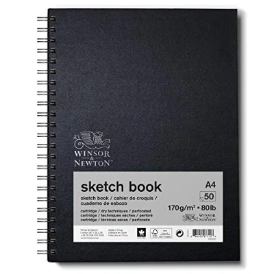 Afbeelding van Winsor &amp; Newton 6673003 Schetsboek met spiraalbinding 50 vel schetspapier, 170g/m² microgeperforeerde vellen in A4