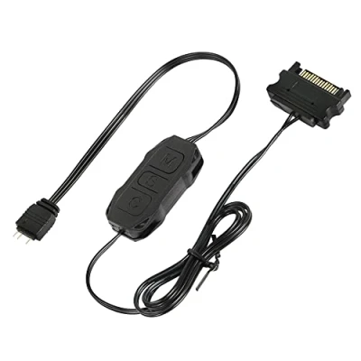 Afbeelding van CERRXIAN 5V 3PIN ARGB controller, ingebouwde lichtmodus, SATA voeding, voor moederborden zonder ARGB, of DIYARGB ventilatoren, lichtstrips, verlichtingsborden, enz
