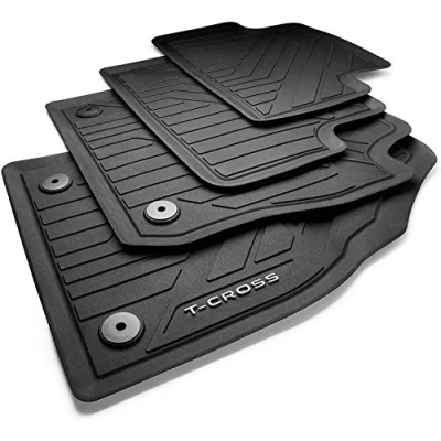 Afbeelding van Volkswagen 2GM06150082V Premium rubberen vloermatten, rubbermatten, all weather matten, zwart, met T Cross opschrift