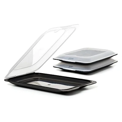 Afbeelding van Tatay 1181627 Cocktail Servies en levensmiddelencontainer, BPA vrij, herbruikbaar, stapelbaar, geschikt voor vaatwasser magnetron, zwart, afmetingen 17 x 3,2 25,2 cm
