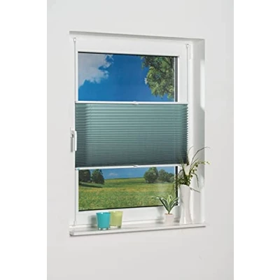 Afbeelding van K home Klemmfix plissé, petrol, 70cm x 210cm (B L)