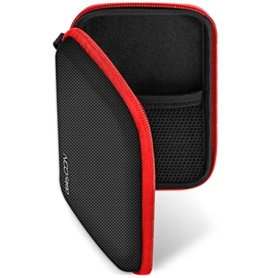 Afbeelding van deleyCON Navigatie Tas Case voor Navigatieapparaten 4,3 Inch &amp; 5 (14,6 x 9,3 3,4 cm) Robuust Stootvast 2 Binnenvakken Zwart/Rood