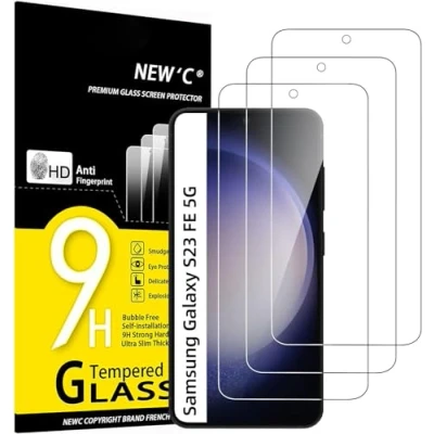 Afbeelding van NEW&#039;C 3 Stuks, Screen Protector voor Samsung Galaxy S23 FE 5G, Gehard Glass Schermbeschermer Film 0.33 mm ultra transparant, resistent
