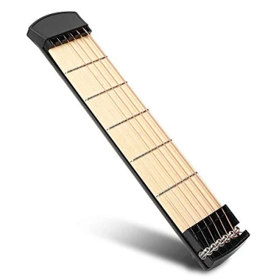 Afbeelding van Pocket gitaar, 6 fret snaren tassen gitaar praktijk tool gadget trainer voor beginners