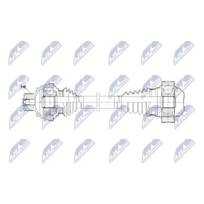 Afbeelding van NTY NPW AU 090 Aandrijfas Achteras rechts 578mm Automatische versnellingsbak AUDI: A6 C7 Avant, Q5