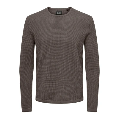 Afbeelding van Only &amp; Sons Onspanter CREW Trui, Heren, Maat: Small, Braun