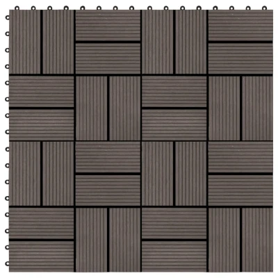 Afbeelding van 22 st Terrastegels 30x30 cm 2 m² HKC donkerbruin