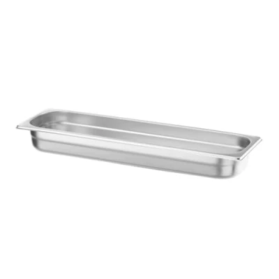 Afbeelding van HENDI Gastronorm container, temperatuurbestendig van 40 tot 300C, stapelbaar, geschikt voor ovens, bain marie en vriezers, chafing dishes, 4L, GN 2/4, 530x162x(H)65mm, roestvast staal