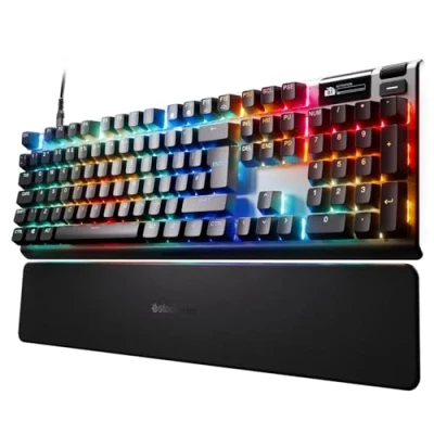 Afbeelding van SteelSeries Apex Pro Gen 3 HyperMagnetic Gaming Keyboard OmniPoint 3.0 schakelaars Verstelbare activering Rapid Trigger Tap/SOCD OLED RGB PBT keycaps USB C UK Layout QWERTY