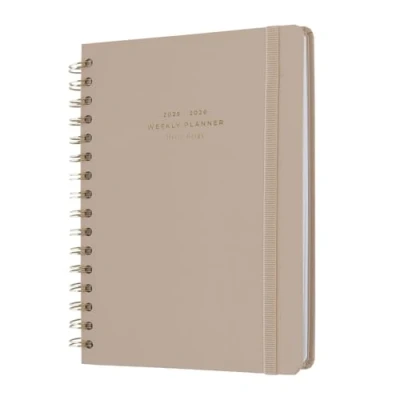 Afbeelding van Kokonote A5 Academic Diary 2025 2026 Week To View Misty Beige Planner With Stickers, Student Essentials For University, Back School Supplies