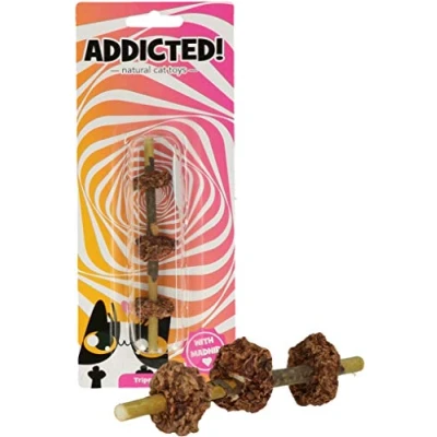 Afbeelding van Addicted Tripple Fruit Kattenspeeltje gemaakt Met Madnip Kattenkruid 12 x ø 2 cm